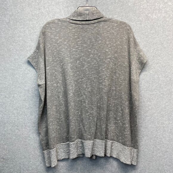 Eileen Fisher Linen Blend Cardigan Womens Small‎ Gray Oversized Sleeveless Light - Picture 7 of 13